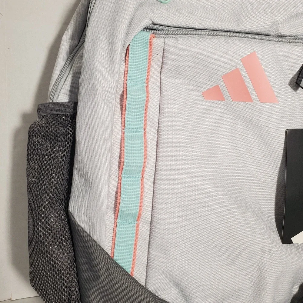 Adidas Excelerator Backpack Twill White Semi Flash Aqua Blue Durable School Bag‎